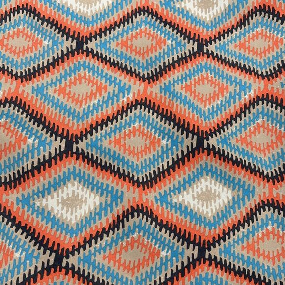 Paraella Womens Geometric Cap Sleeve Sheath Dress Size M Blue Coral Tan - Picture 7 of 15